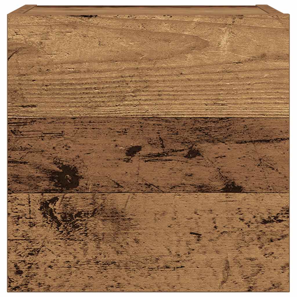 7-delt TV-skabssæt Vægmonteret gammelt træ egetræsfarve