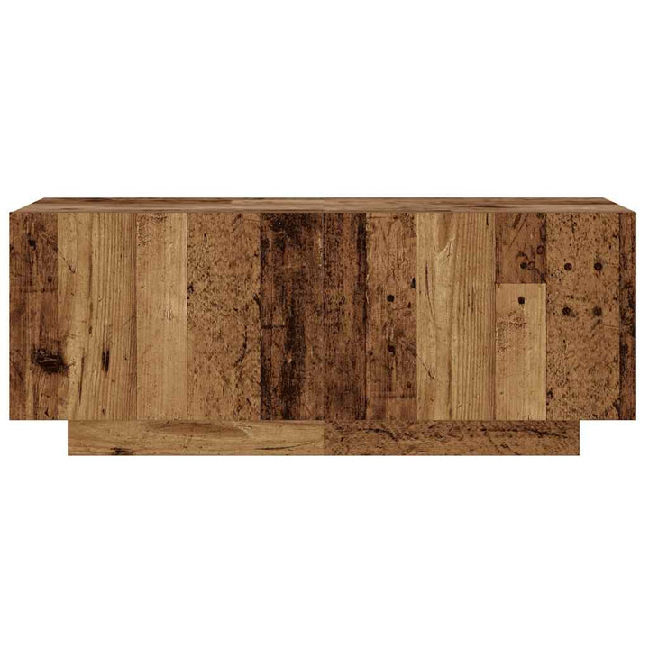 tv-bord m. LED-lys 180x35x40 cm konstrueret træ antikt træ