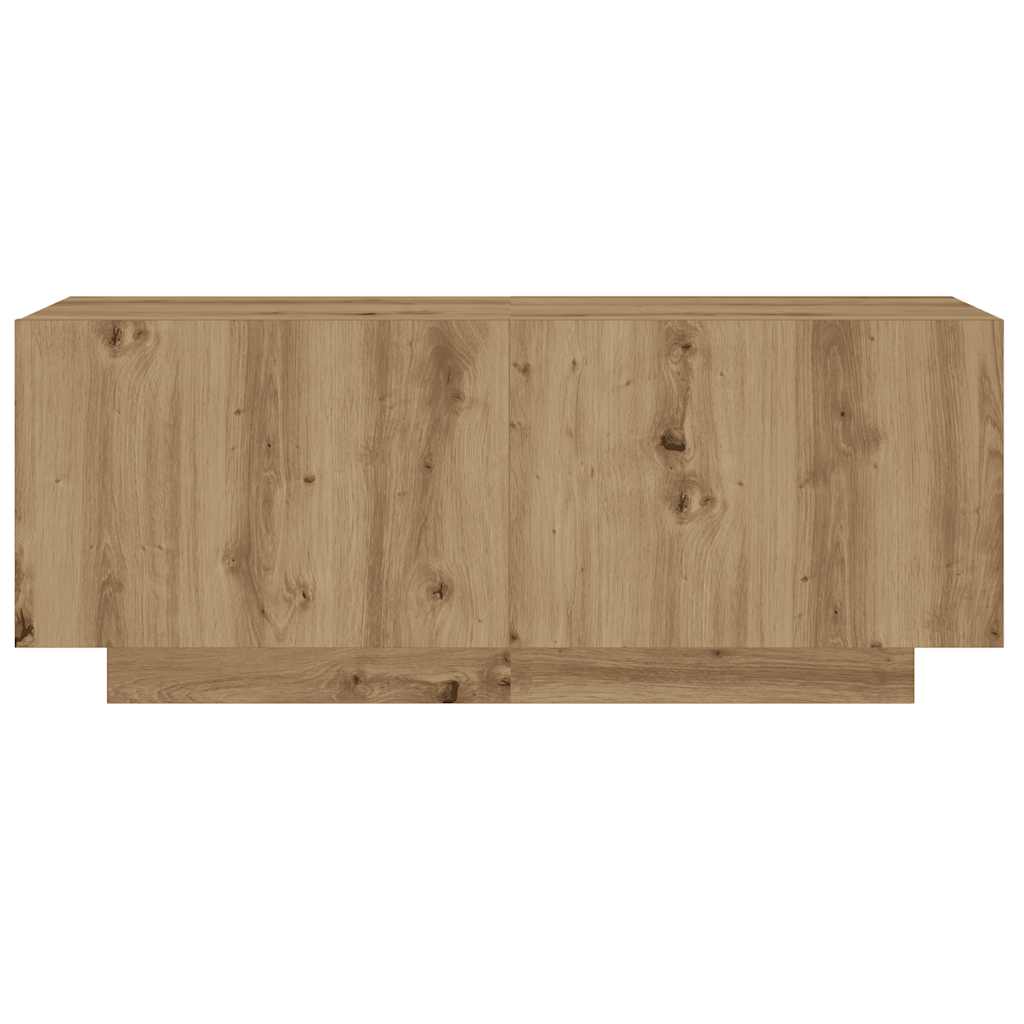 tv-bord med LED-lys 180x35x40 cm konstrueret træ kunsteg