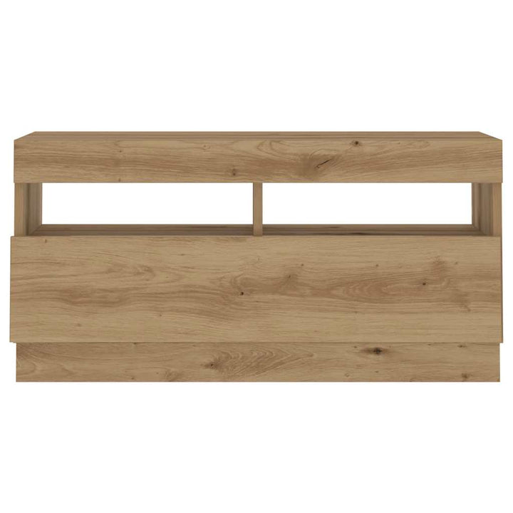 tv-bord med LED-lys 260x35x40 cm konstrueret træ kunsteg