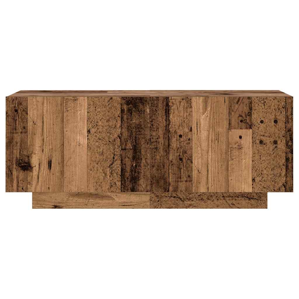 tv-bord m. LED-lys 300x35x40 cm konstrueret træ antikt træ