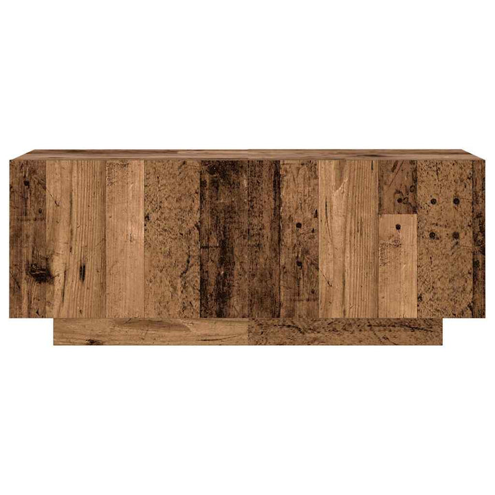 tv-bord m. LED-lys 300x35x40 cm konstrueret træ antikt træ