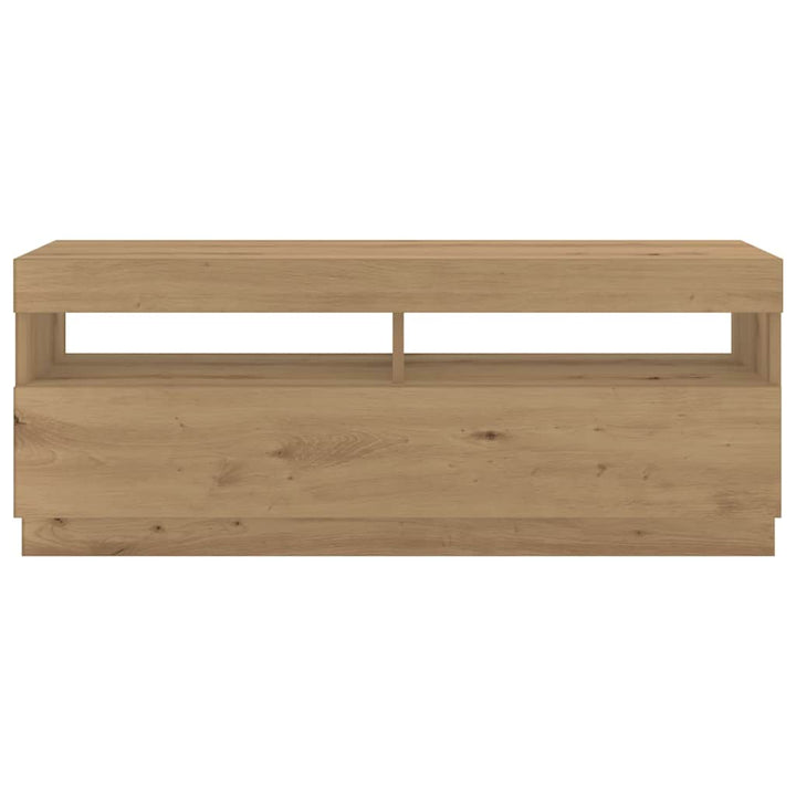 tv-bord med LED-lys 300x35x40 cm konstrueret træ kunsteg