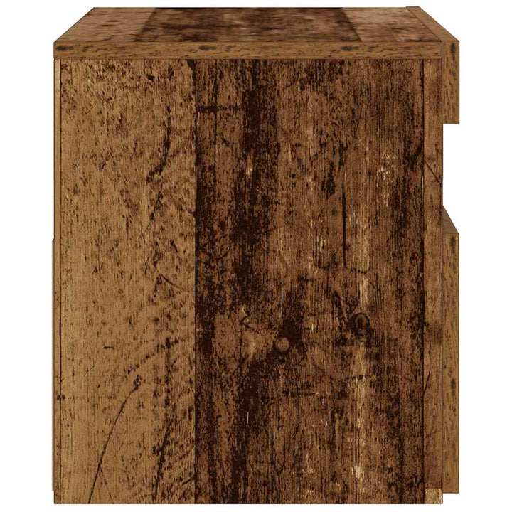 sengeskab med LED-lys Gammelt træ 60x35x40 cm Konstrueret træ