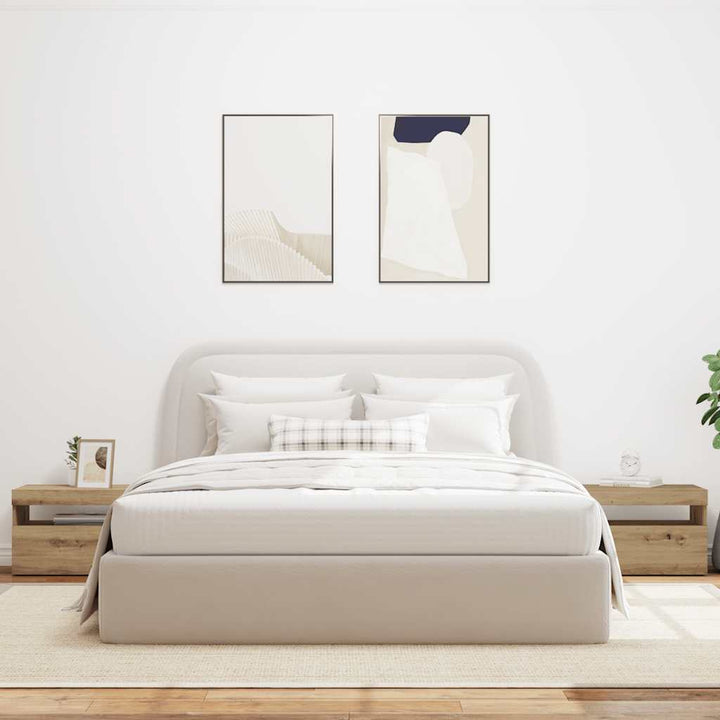 Sengeskab med LED-lys Artisan Eg 60x35x40 cm Konstrueret træ