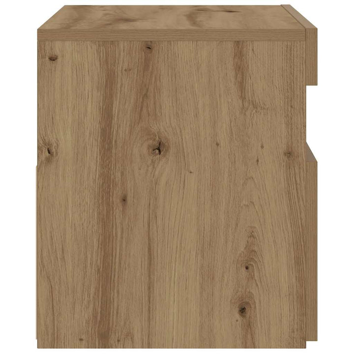 Sengeskab med LED-lys Artisan Eg 60x35x40 cm Konstrueret træ