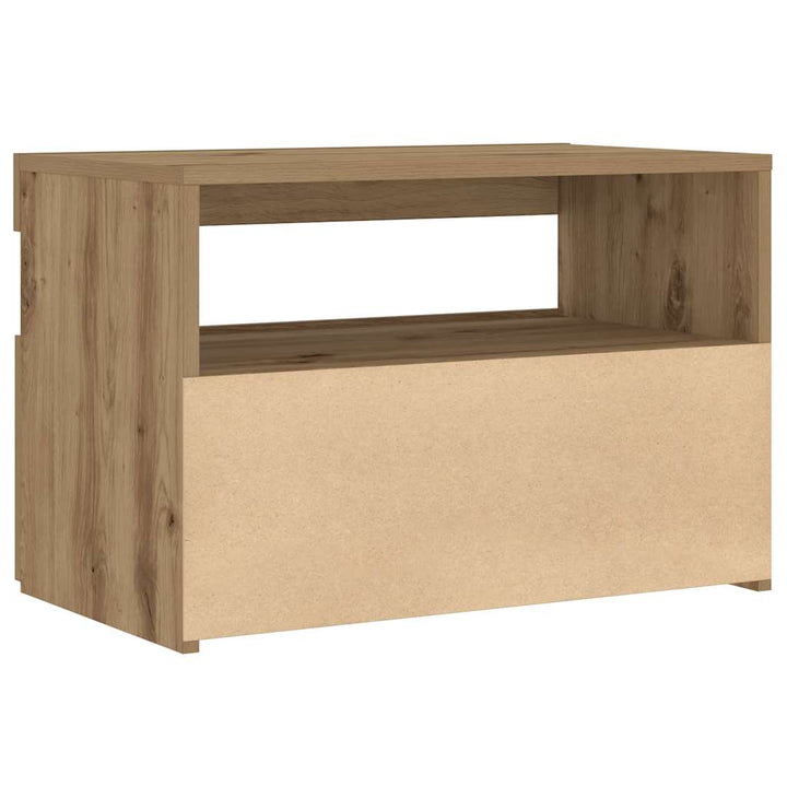 Sengeskab med LED-lys Artisan Eg 60x35x40 cm Konstrueret træ