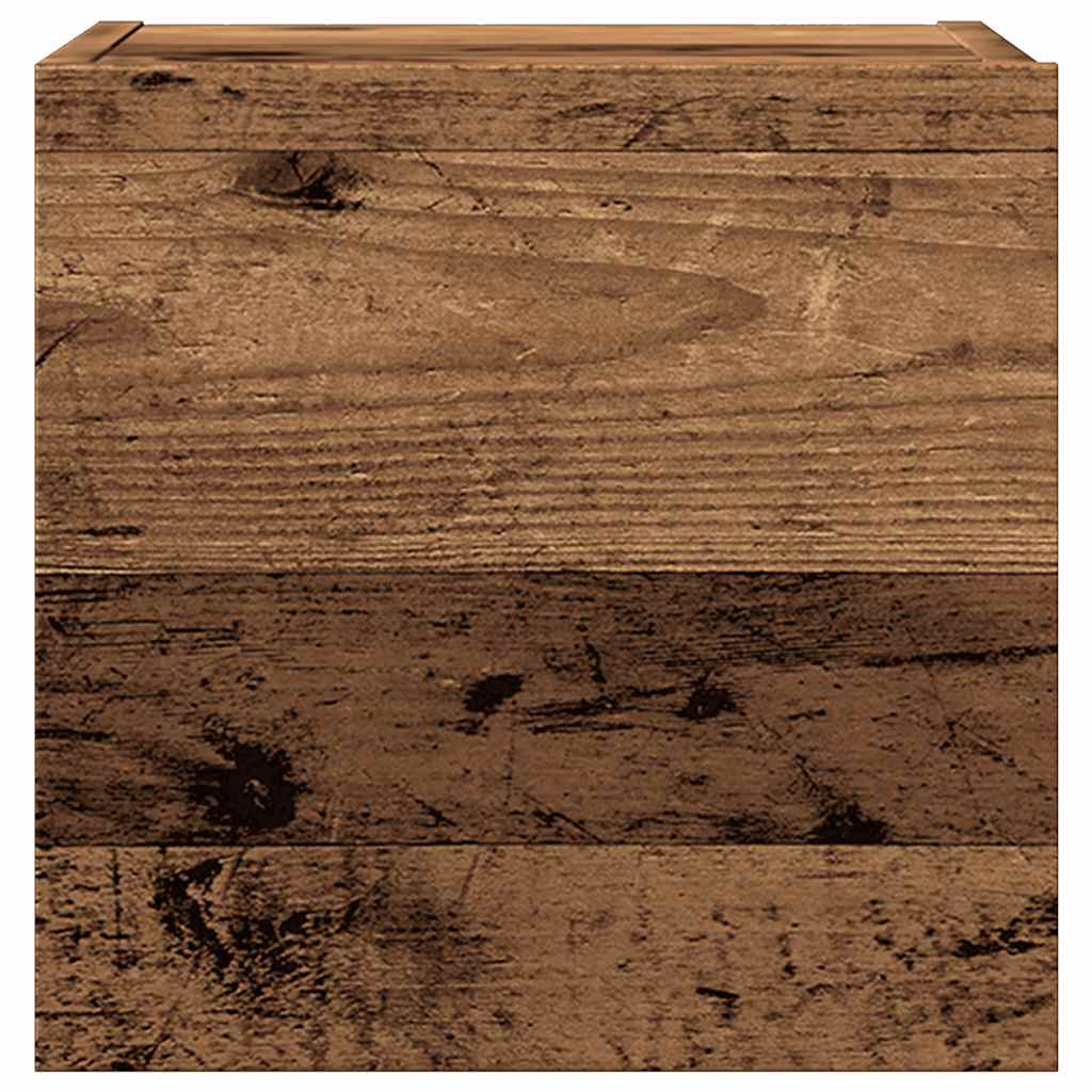 5-delt TV-skabssæt Vægmonteret gammelt træ egetræsfarve