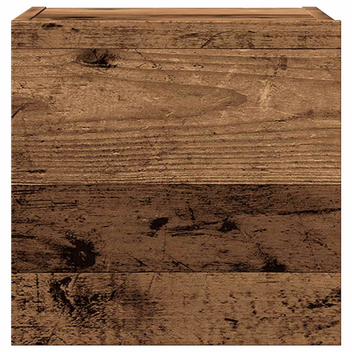 5-delt TV-skabssæt Vægmonteret gammelt træ egetræsfarve