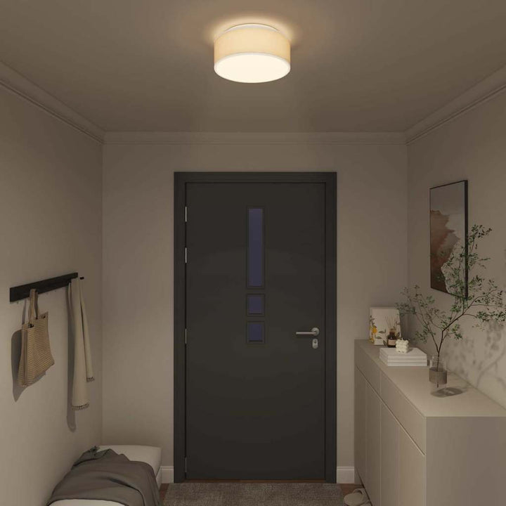 Loftlampe med spotlights Hvid 30 x 30 x 13,5 cm Stof