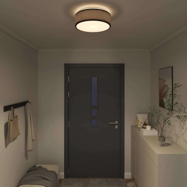 Loftlampe med spotlights Sort 38 x 38 x 13,5 cm Stof