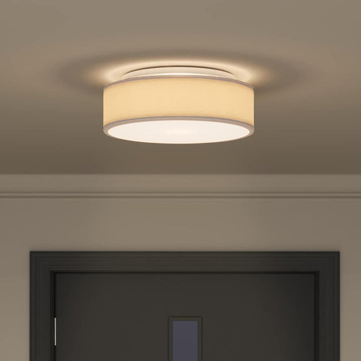 Loftlampe med spotlights Gråbrun 38 x 38 x 13,5 cm Stof