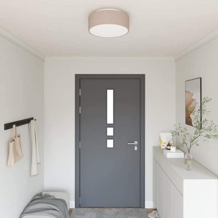 Loftlampe med spotlights Gråbrun 38 x 38 x 13,5 cm Stof