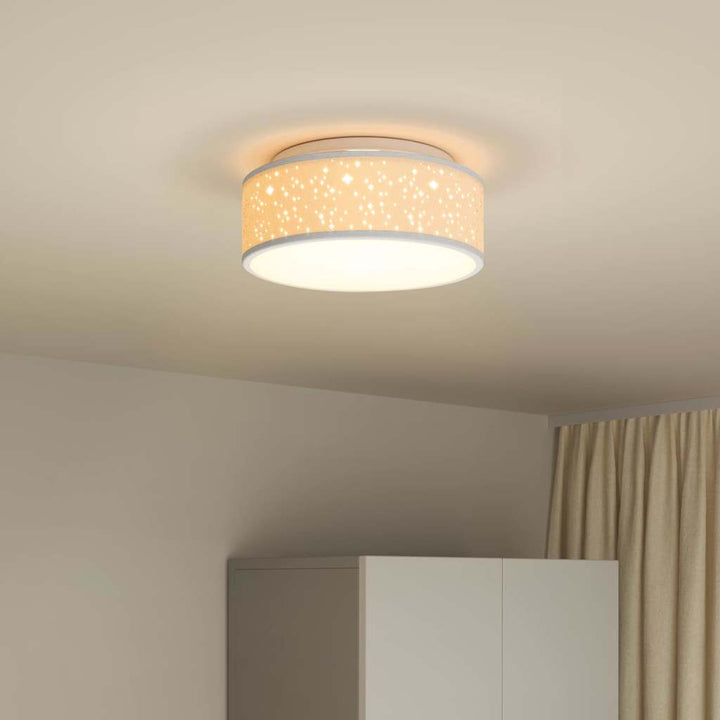 Loftlampe med spotlights Grå 30 x 30 x 13,5 cm Stof