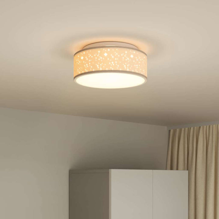 Loftlampe med spotlights Gråbrun 30 x 30 x 13,5 cm Stof
