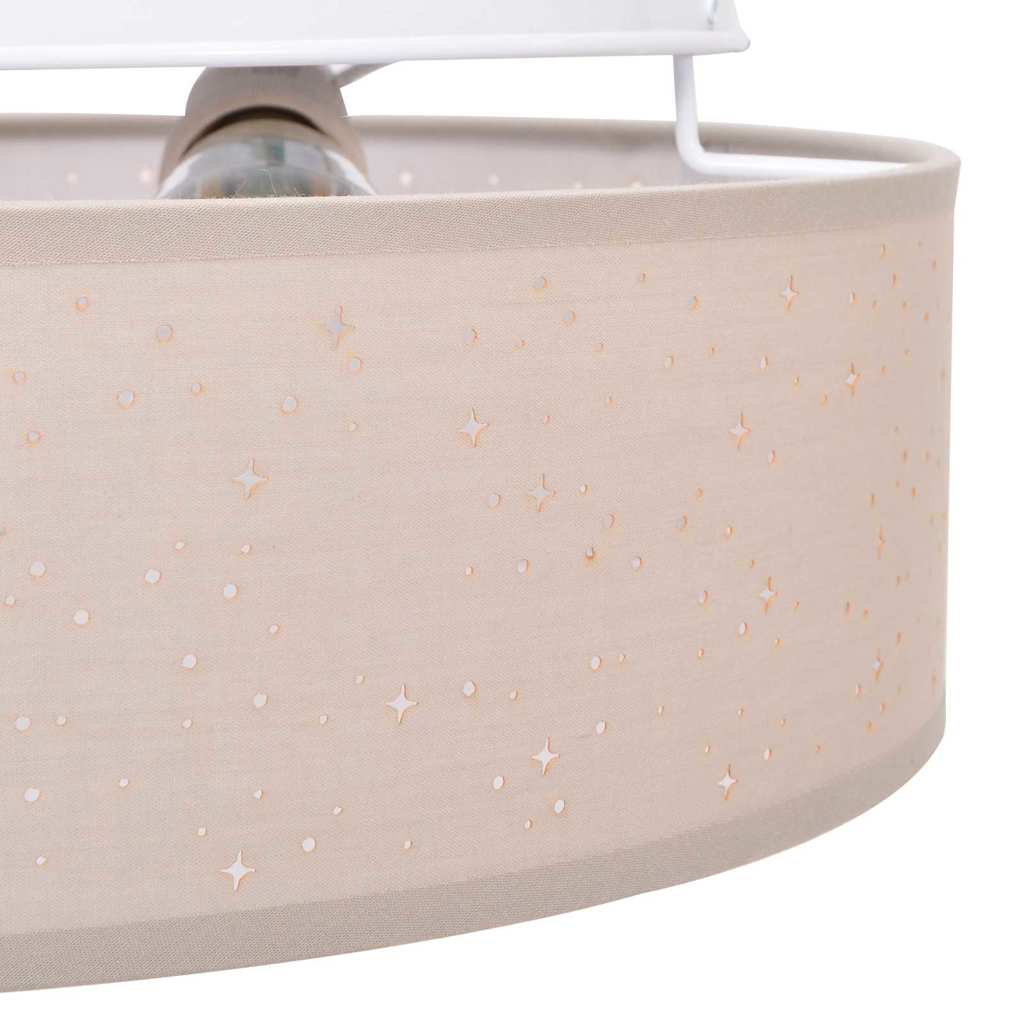 Loftlampe med spotlights Gråbrun 38 x 38 x 13,5 cm Stof