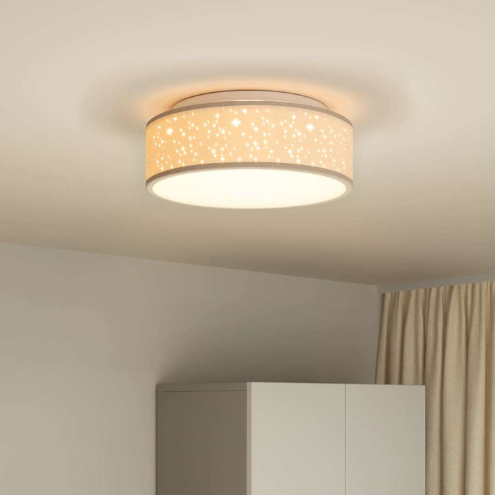 Loftlampe med spotlights Gråbrun 38 x 38 x 13,5 cm Stof