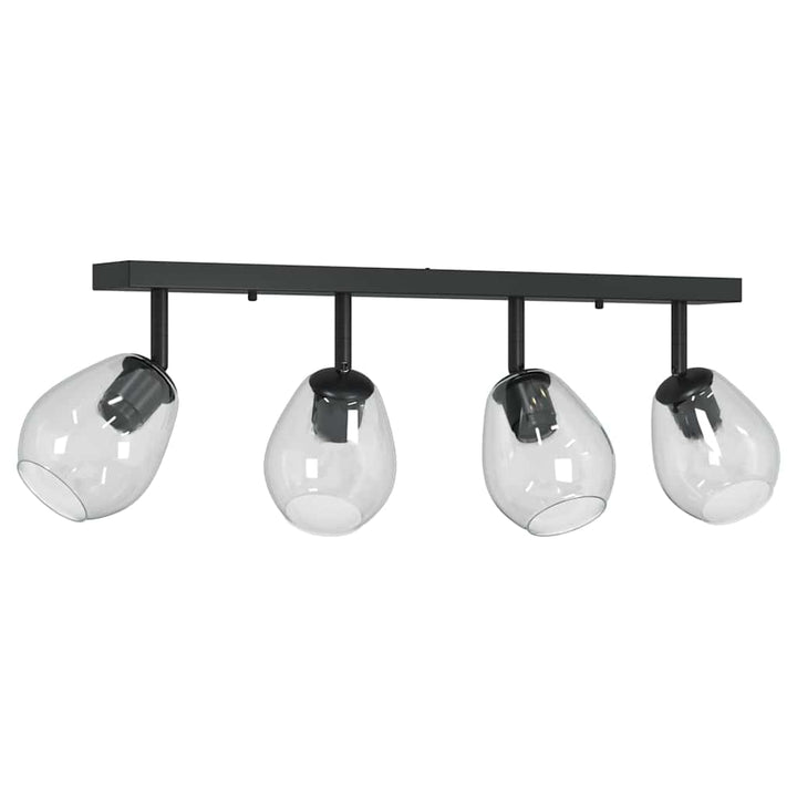 Loftsspot med spotlights Sort 73,5 x 13 x 26 cm Glas og Metal