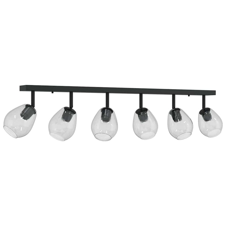 Loftsspot med spotlights Sort 110,5 x 13 x 26 cm Glas og Metal