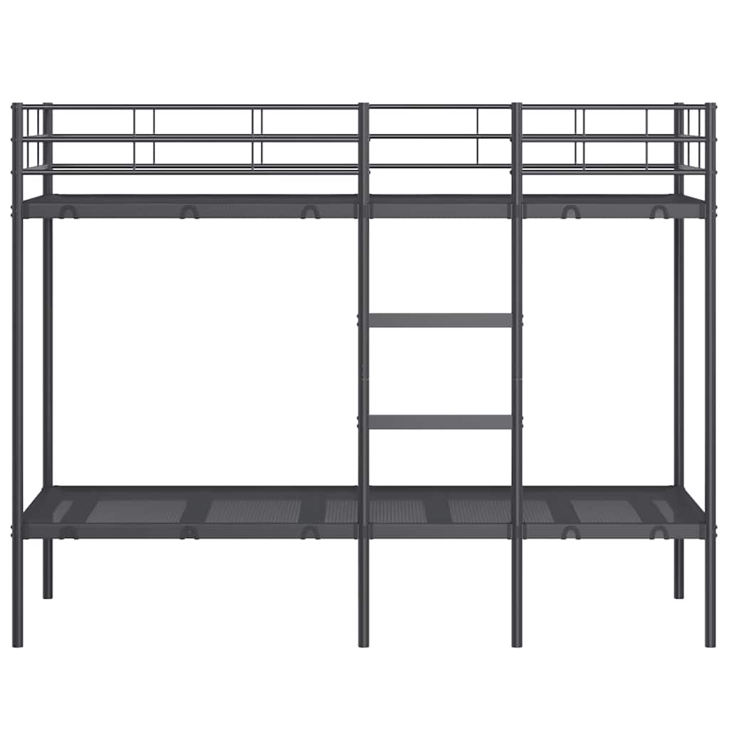 køjeseng uden madras 75x190 cm stål sort