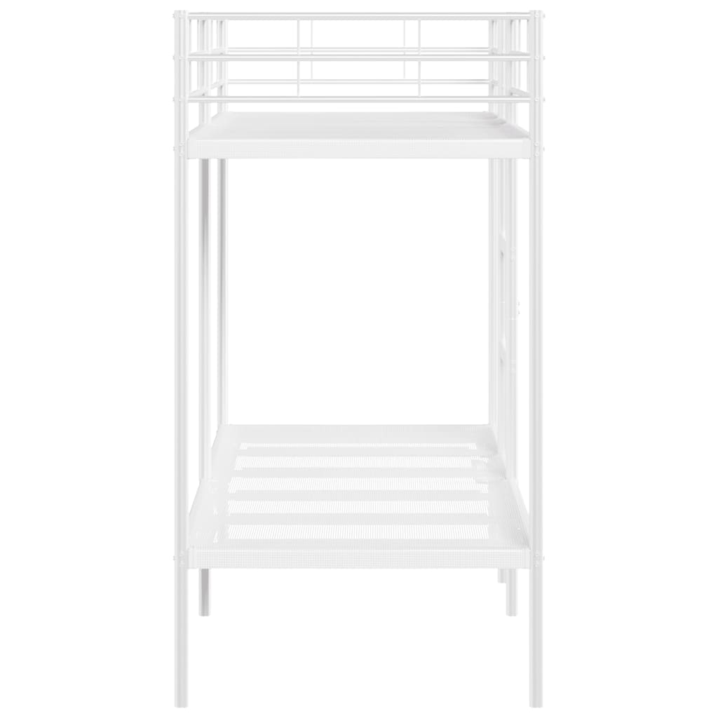 køjeseng uden madras 75x190 cm stål hvid