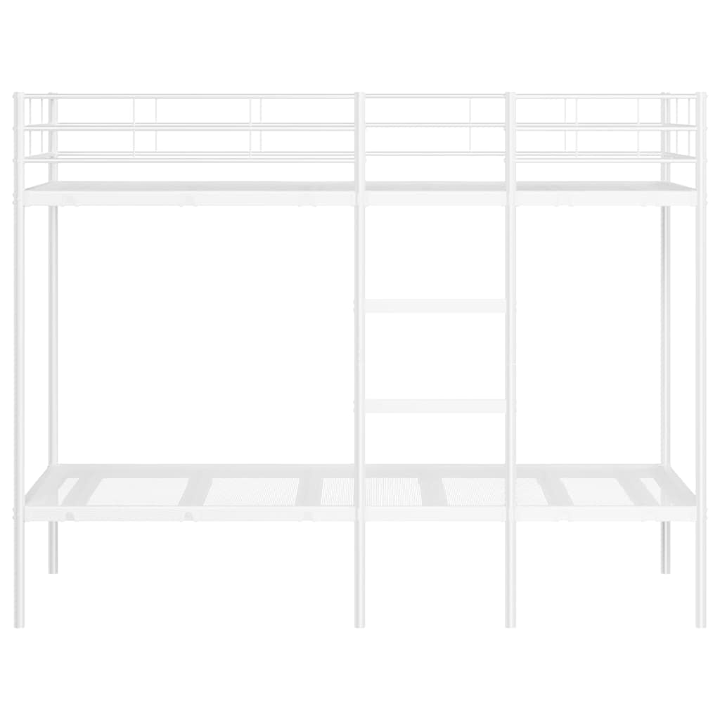 køjeseng uden madras 90x190 cm stål hvid