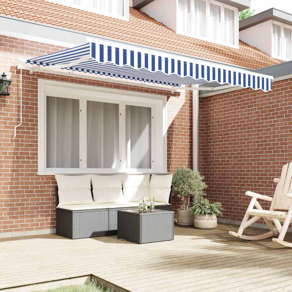Reservedug til markise Blå og Hvid 3 x 2 m Polyester