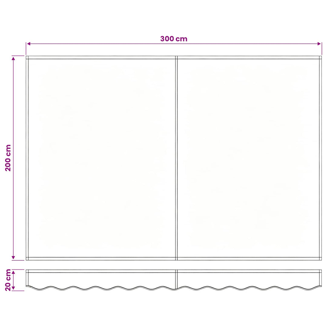 Reservedug til markise Gul og Hvid 3 x 2 m Polyester