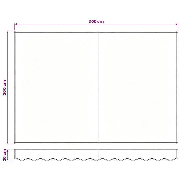 Reservedug til markise Gul og Hvid 3 x 2 m Polyester