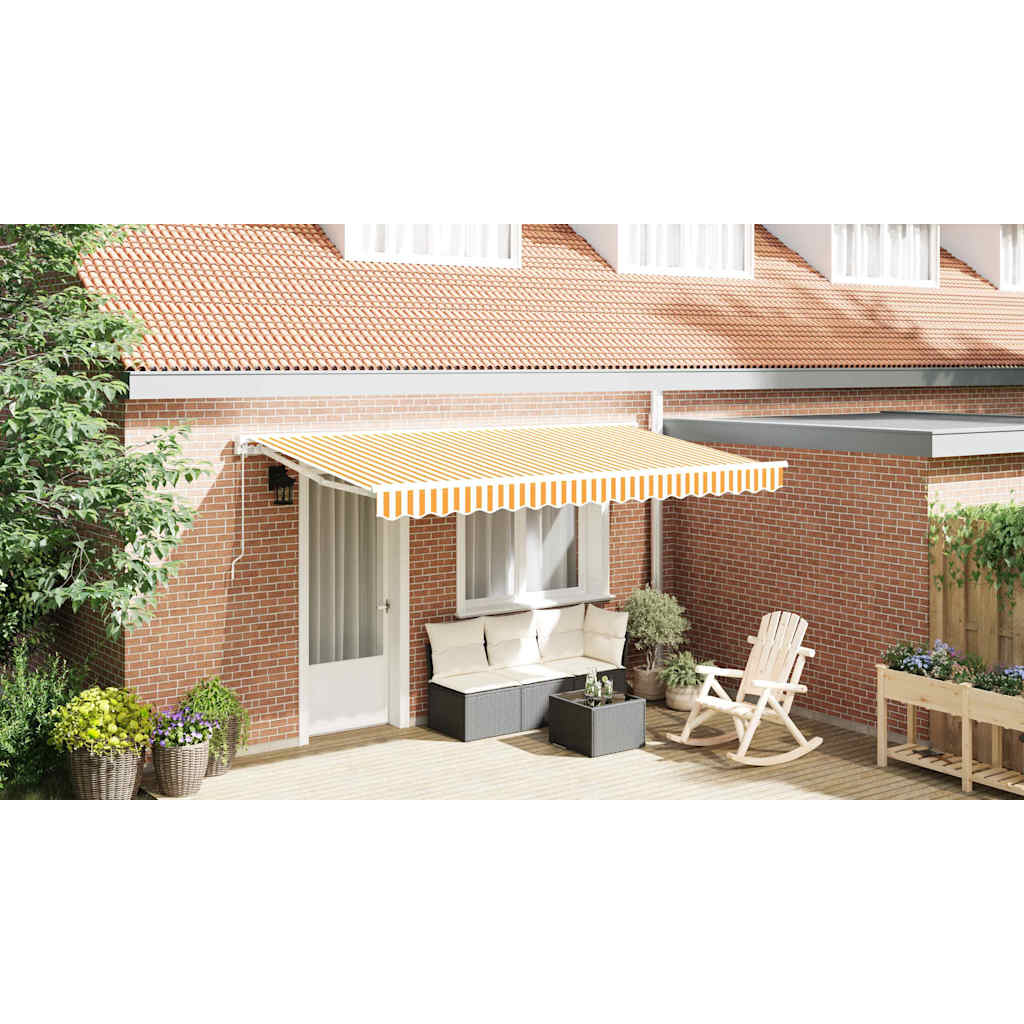 Reservedug til markise Gul og Hvid 4 x 2 m Polyester