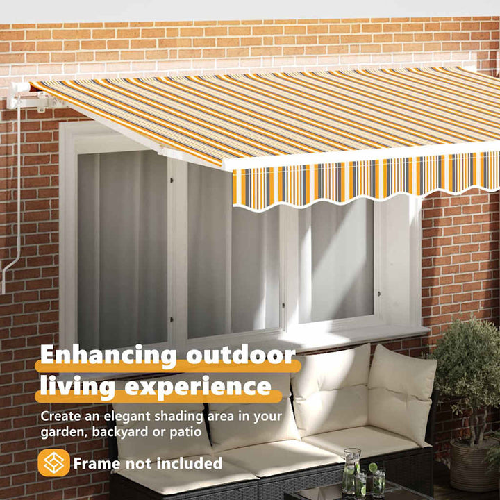Reservedug til markise Orange og Sort 2,5 x 2 m Polyester
