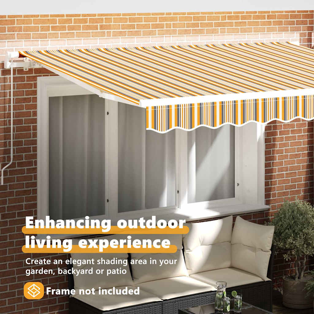 Reservedug til markise Orange og Sort 3,5 x 2 m Polyester