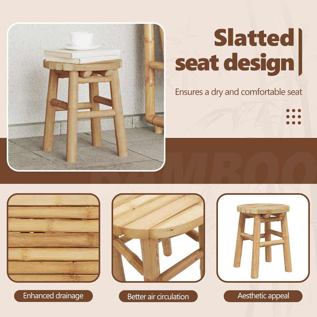 Taburet Naturlig bambus 30 x 30 x 36 cm Bambus