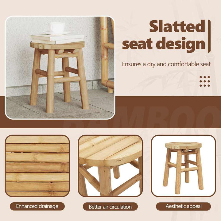 Taburet Naturlig bambus 30 x 30 x 36 cm Bambus