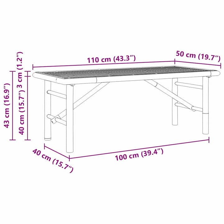 Sofabord Brun 110 x 50 x 43 cm Bambus