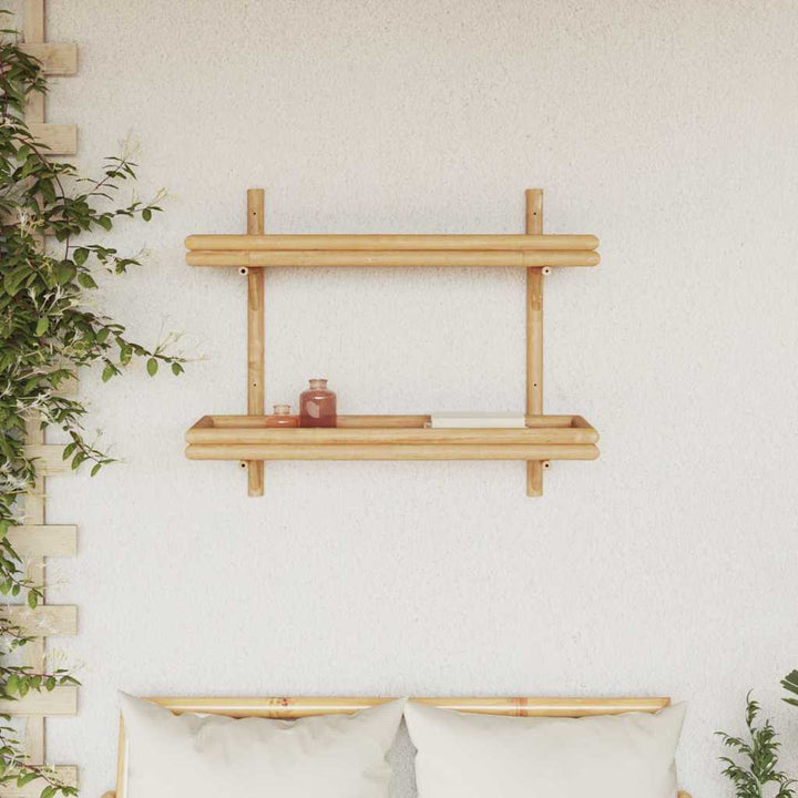 Væghylde med hylde Vægmonteret Brun 75 x 26 x 60 cm Bambus