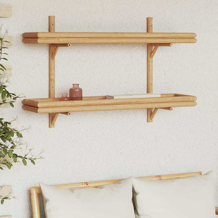 Væghylde med hylde Vægmonteret Brun 100 x 26 x 60 cm Bambus