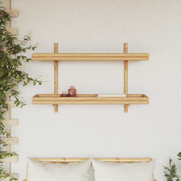 Væghylde med hylde Vægmonteret Brun 100 x 26 x 60 cm Bambus