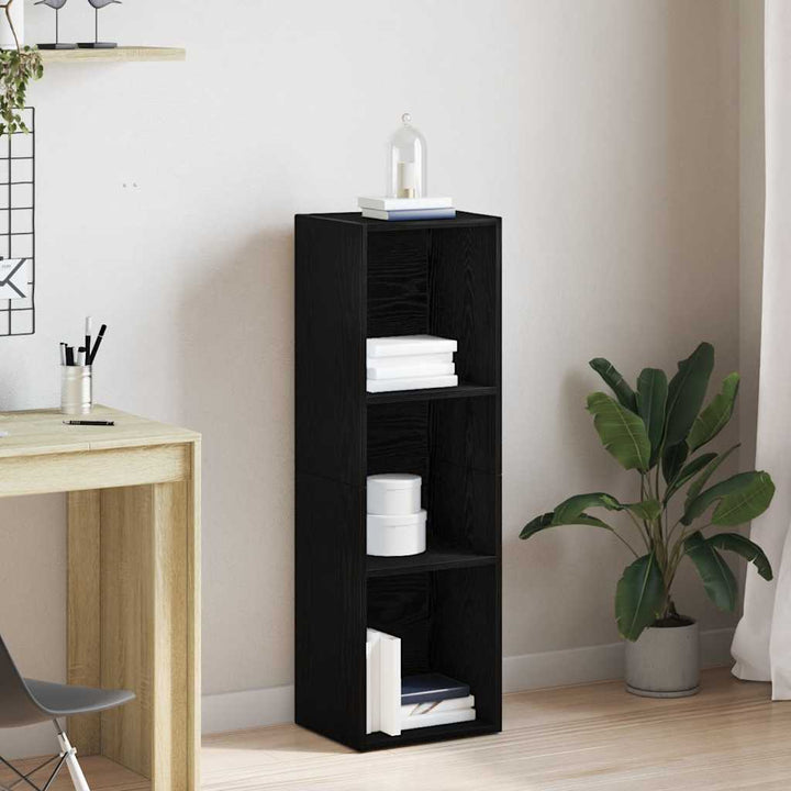 bogreol 36x30x114 cm konstrueret træ sort-eg