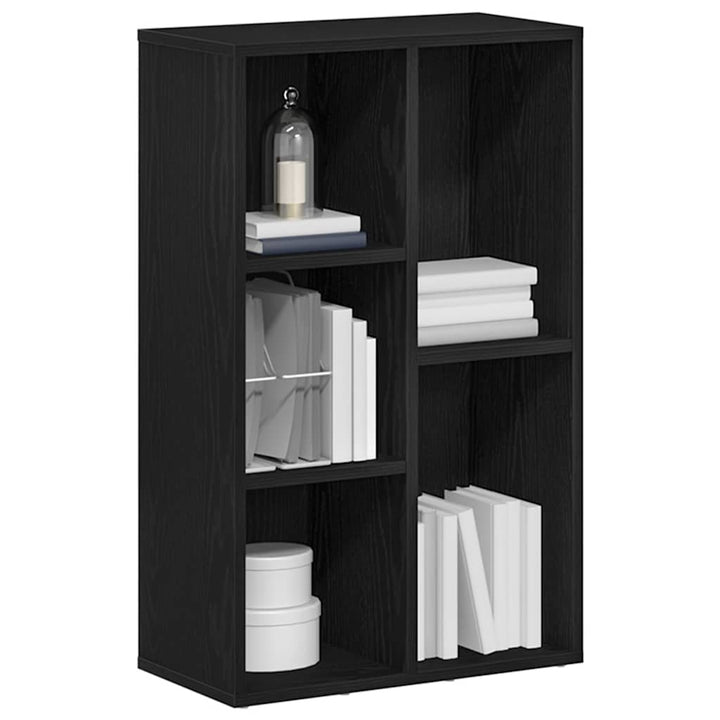 bogreol 50x25x80 cm konstrueret træ sort-eg