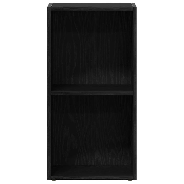 LP-opbevaringsboks 71x34x36 cm konstrueret træ sort-eg