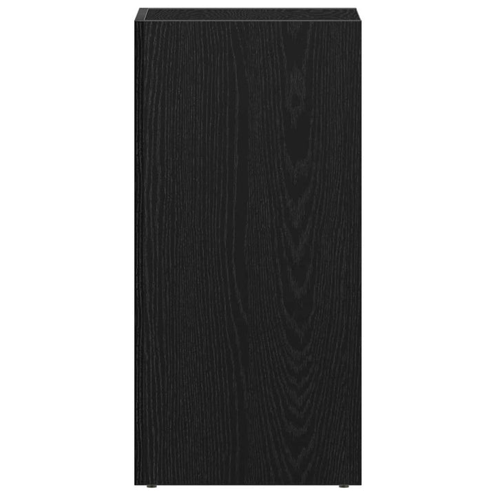 LP-opbevaringsboks 71x34x36 cm konstrueret træ sort-eg