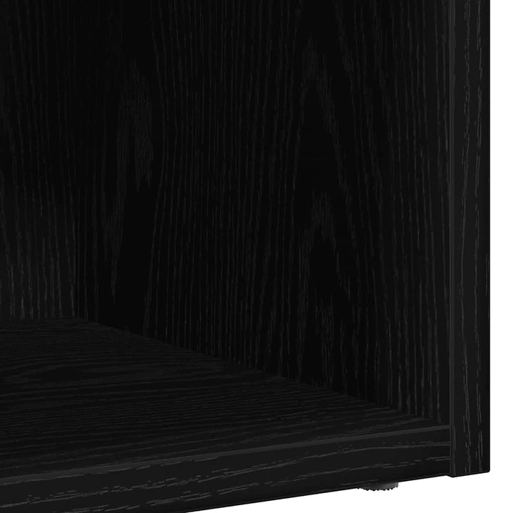 LP-opbevaringsboks 71x34x36 cm konstrueret træ sort-eg