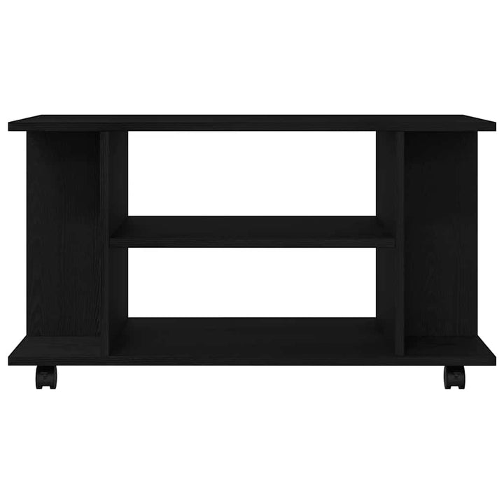 tv-skab med hjul 80x40x45 cm konstrueret træ sort-eg