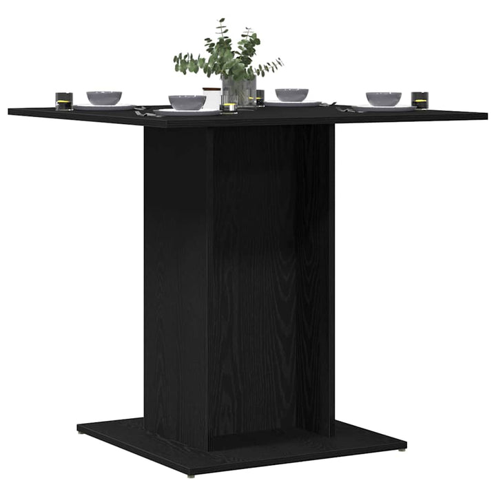 spisebord 80x80x75 cm konstrueret træ sort egetræsfarve