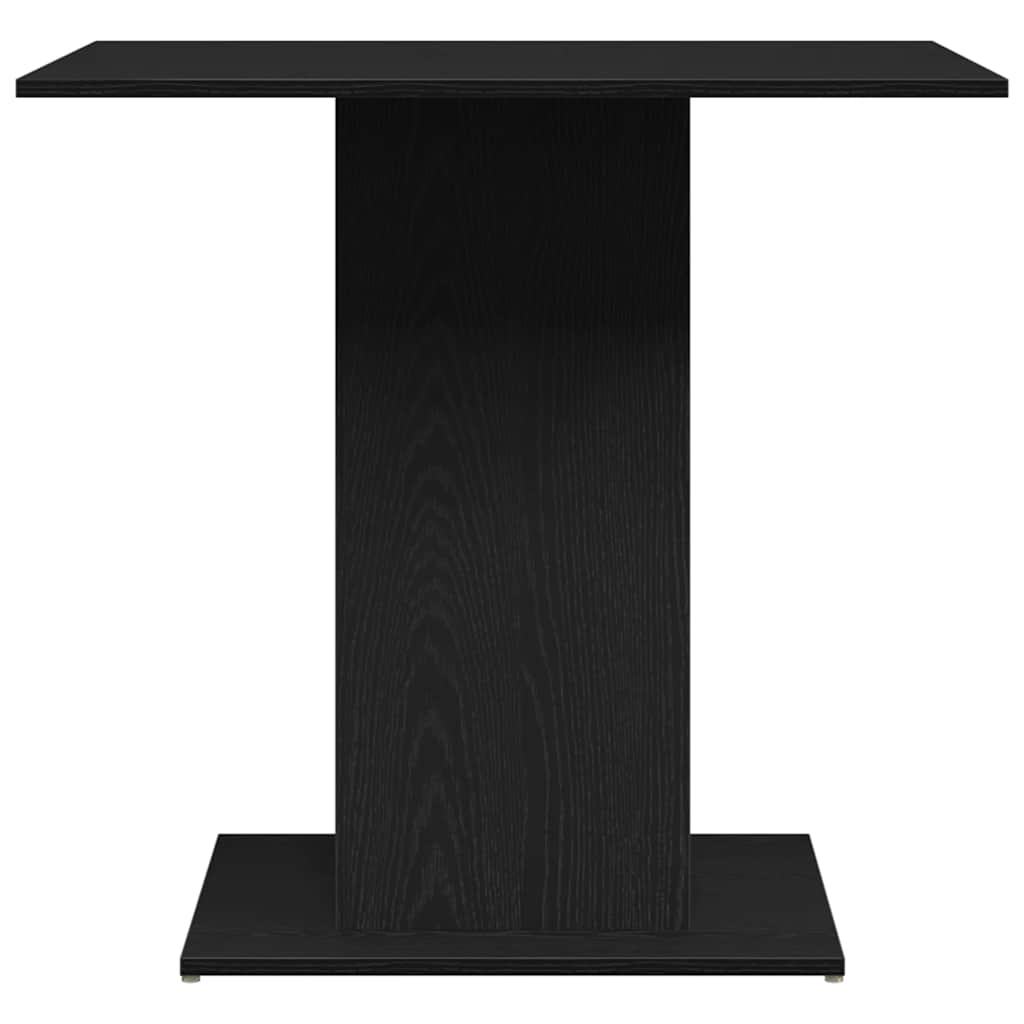 spisebord 80x80x75 cm konstrueret træ sort egetræsfarve