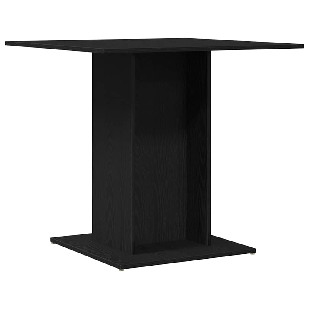 spisebord 80x80x75 cm konstrueret træ sort egetræsfarve