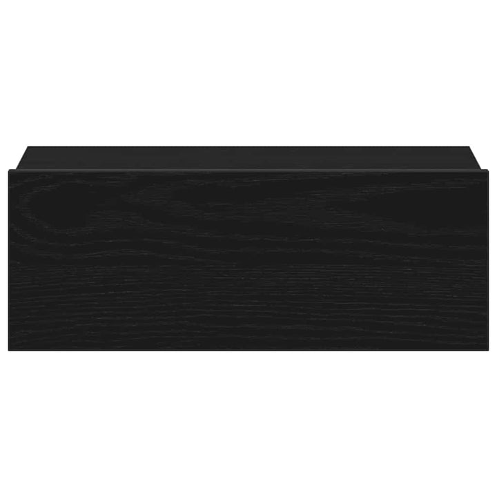svævende natborde 2 stk. sort eg 40x32x15 cm konstrueret træ