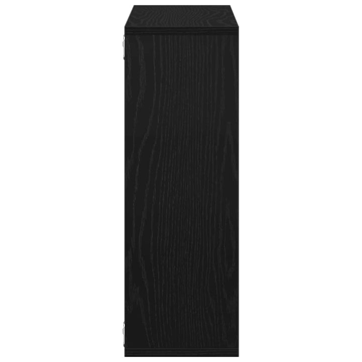 vægreol sort egetræ 104x20x58,5 cm konstrueret træ