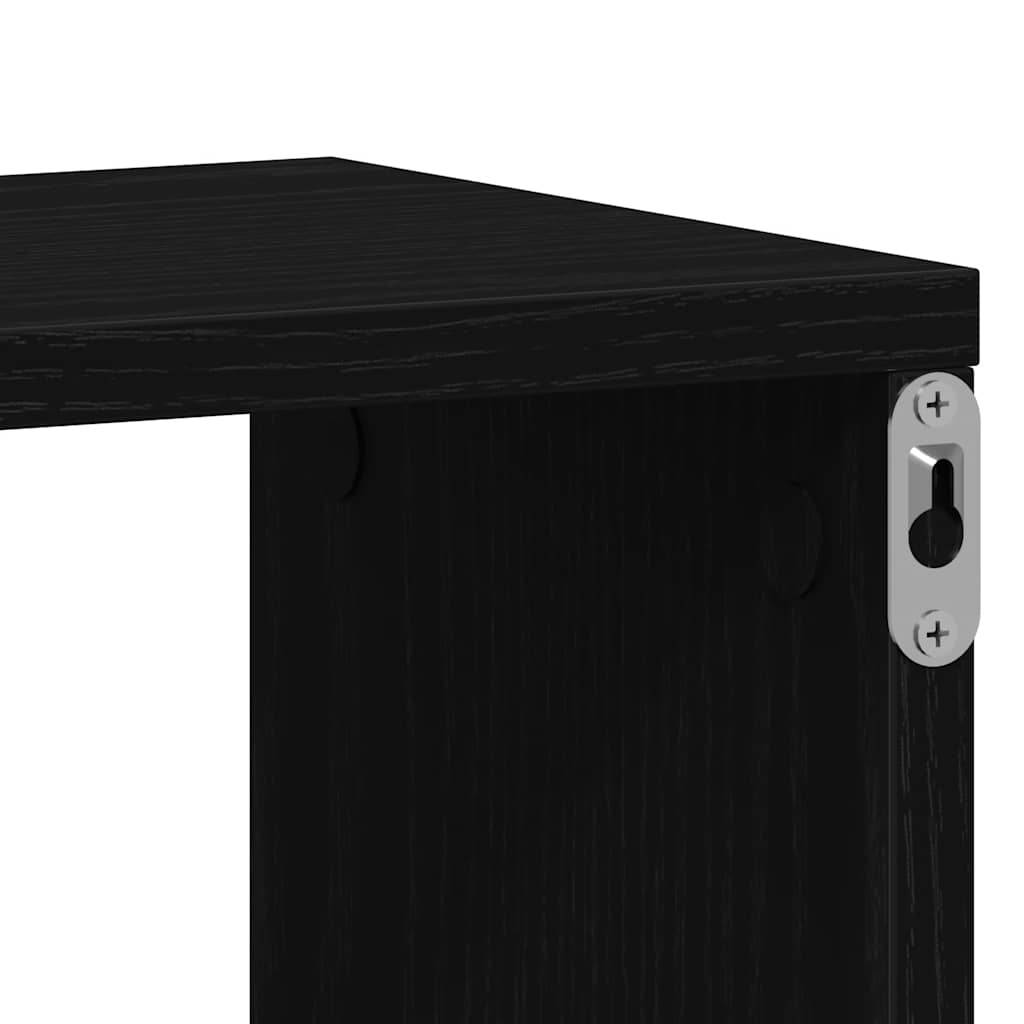vægreol sort egetræ 104x20x58,5 cm konstrueret træ